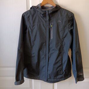 Paradox Women's Black Green Polka Dot Rain Jacket Size S